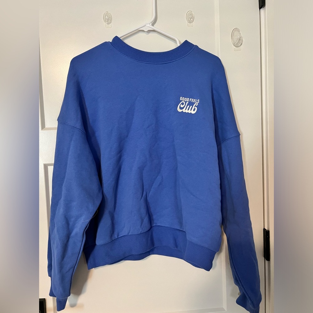 Blue crew neck sweater